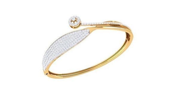 bracelet - 8 diamond bangle gold jewelry jewel sterling printable silver wedding shining engagement jewellery platinum brilliant gem luxury bracelets 3d print model - Mito3D