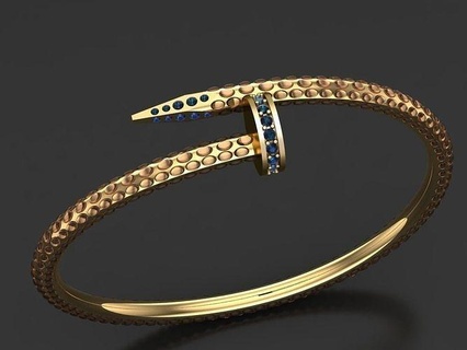 pulsera Listo 3d impresión joyería joya oro plata diamante anillo imprimible esposas Boda compromiso brillante Moda 3d print model - Mito3D