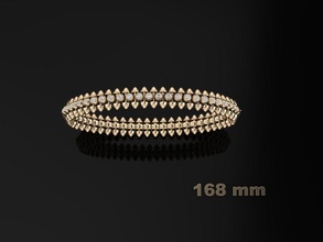 pulseira 004 Tamanho 168mm joalheria precioso luxo ouro diamante moda jóia gema Casamento imprimível pulseiras jóias amar unha PIN choque 3d print model - Mito3D