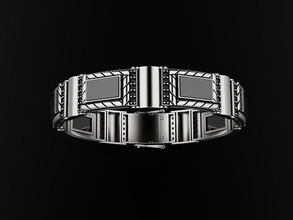 bracelet 01032021 bijoux impression 3dprinted imprimable conception bijou d'or mode or prototypage argent motard homme bracelets onyx 3d print model - Mito3D