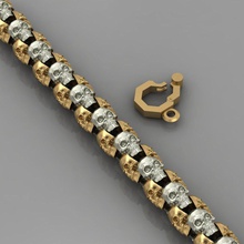 bracelet 101 jewelry silver gold chain printable skull bracelets necklace 3d print model - Mito3D