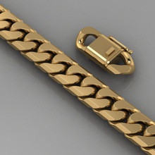 cubano pulsera 0118 joyería joya plata imprimible oro esposas collar 3d print model - Mito3D