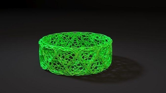 pulseira 3 Voronoi decoração bijuteria incomum moda guarda roupa mão Projeto arte 3d print model - Mito3D