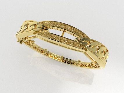 bracelet 3d imprimable bijoux or diamant mariage bijou mode bracelets 3d print model - Mito3D