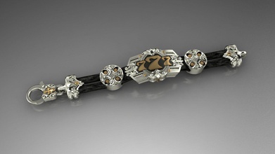 braccialetto 777 gioielleria lusso oro argento platino attraversare bellissimo Stampato in 3D d'oro uomo stampabile moda design stampante forte coraggioso braccialetti 3d print model - Mito3D