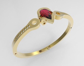 bracelet 81 bijoux le 3d imprimable de modèle or d'argent la poire forme gem diamant ronde mode d'origine exclusif les anneaux 3d print model - Mito3D