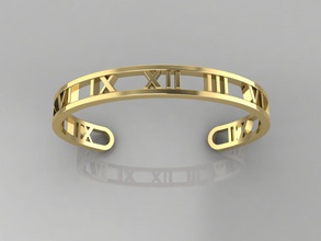 bracelet 8 roman numeral cuff jewelry tiffany gold pin elegant wedding fashion 3dmodel 3dprint time atlas bracelets jewel silver 3d print model - Mito3D