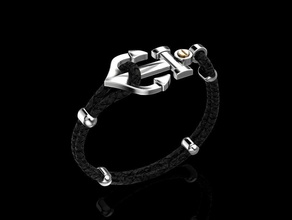 bracciale di ancoraggio gioielli braccialetto in pelle gomma filato la corda stampa 3dprinted stampabile il design gioiello d'oro printabl oro prototipazione argento bracciali 3d print model - Mito3D