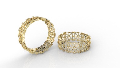 bilezik art deco takı mücevher mücevherleri braceletes değerli altın yüzük elmas baskı prototipleme model3d moda tasarımı Gümüş 3d print model - Mito3D