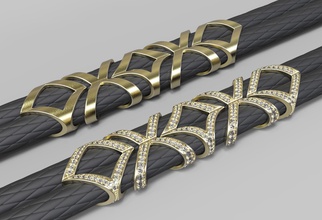 braccialetto b001 gioiello gioielleria oro argento stampabile gemma calcolo diamante moda bellezza cad sterlina rinoceronte pelle pizzo gomma cancellare braccialetti 3d print model - Mito3D