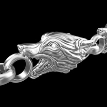 pulsera de b005 la joyería joya oro plata imprimible el platino sterling creación prototipos cadena fox cabeza animal las pulseras 3d print model - Mito3D
