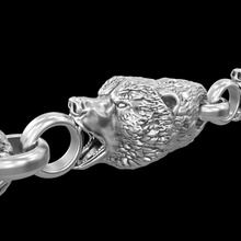 pulsera de b008 la joyería joya oro plata imprimible el platino sterling creación prototipos cadena cabeza animal las pulseras oso teddy impresión latón moda y belleza 3d print model - Mito3D