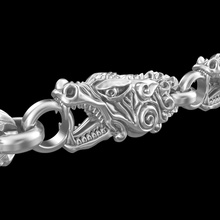 bracciale b011 gioielli gioiello oro argento stampabile disco di platino la sterlina prototipazione braccialetto catena testa animale stampa in ottone vintag bracciali cad moda e bellezza drago 3d print model - Mito3D