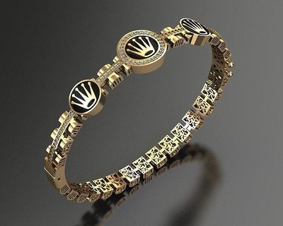 braccialetto marchiato oro argento modello in resina Turco gioielleria braccialetti 3d print model - Mito3D