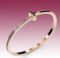 bracelet t bangle gold silver tiffany gems classic motif rectangular style fashion jewelry bracelets 3d print model - Mito3D