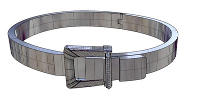 pulseira cinto prata joalheria ouro algema fivela moderno unissex cintos pulseiras 3d print model - Mito3D