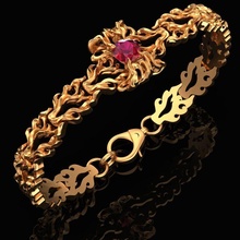 bracelet feu 8 mm bijoux or bijou mode beauté feu lumière flamme imprimable cnc argent gemme bracelets 3d print model - Mito3D