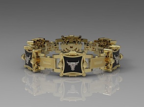 bracelet bull symbol 2021 - 123 jewelry luxury sterling silver ring jewellery jewel engagement diamond wedding fashion beauty solitaire print bracelets pendants rings 3d print model - Mito3D