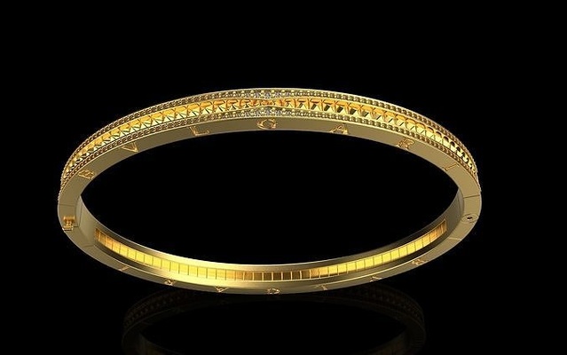 pulseira bvlgari 0048686 ouro prata casamento noivado joalheria imprimível gema brilhante almanaque esterlina moda beleza anual pulseiras 3d print model - Mito3D