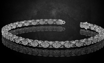 pulseira cruz of comprimento 327 3dprinted projeto moda ouro dourado jóia jóias joalheria impressão imprimível prototipagem prata pulseiras 3d print model - Mito3D