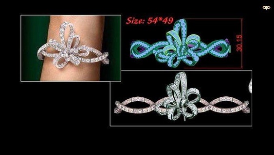 braccialetto diamante oro argento gioielleria gemma braccialetti 3d print model - Mito3D