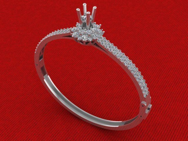 bracelet diamond jewelry fashion printable rings 3D print model - Mito3D