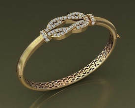 pulseira diamante joalheria ouro imprimível jóia gema prata brilhante moda beleza mulher luxo nó EUA único euro cafajeste corda pulseiras 3d print model - Mito3D