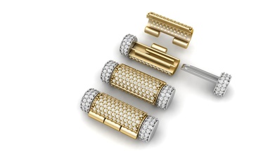 6 mm flip diamond lock box chain necklace bracelet braslate jewel jewellery braslatelock gold silver printable bracelete jewells diamonds clasps clasp jewelry bracelets 3d print model - Mito3D