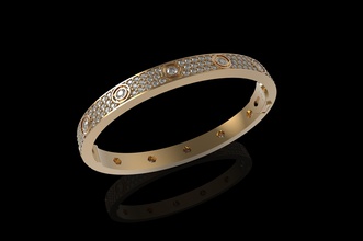 armband diamant gepflastert gelb gold diamanten schmuck silber mode ring engagement juwel stein cad engagem ohrring schönheit saphir halskette armbänder 3d print model - Mito3D