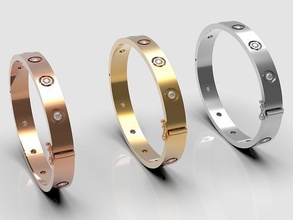 bracelet diamants or bijoux argent bijou diamant mode beauté blanc gemme bague brillant imprimable platine mariage vêtements engagem bracelets 3d print model - Mito3D