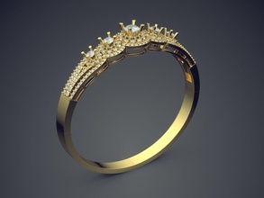 bracelet diamants cad-7000 bijoux brillant cad de la conception détail le diamant l'engagement gem or joyau platine imprimable l'anneau les anneaux d'argent mariage bracelets 3d print model - Mito3D