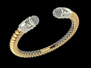 bracelet fashion gem luxury gold silver brilliant jewelry beauty david yurman bracelets brillant 3d print model - Mito3D