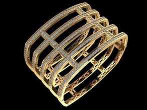 braccialetto moda gioielleria gemma argento brillante stampabile oro bellezza gioiello largo braccialetti 3d print model - Mito3D