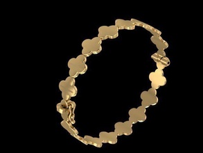 braccialetto moda lusso oro stampabile moderno squillare rubino gioielleria argento diamante nozze bianca cleef furgone braccialetti 3d print model - Mito3D