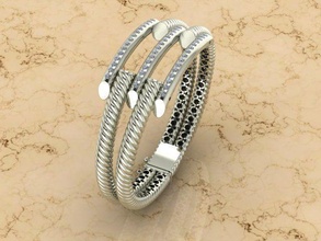 pulseira moda joalheria prata imprimível gema brilhante ouro david yurman luxo beleza pulseiras diamante anel 3d print model - Mito3D