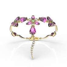 pulsera de la fusión las flores pulseras el collar diamante joya joyería anillo moda y belleza imprimible diseño oro plata colgante zafiro arete brillante 3d print model - Mito3D