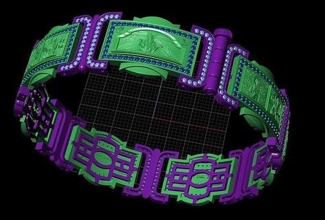 bracelet gemmes or bijoux argent imprimable diamant bague bijou mariage gemme bracelets 3d print model - Mito3D