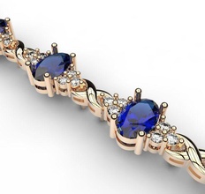 braccialetto pietre preziose pietra preziosa gemma argento brillante zaffiro gioielleria oro rodio sterlina rubino braccialetti 3d print model - Mito3D