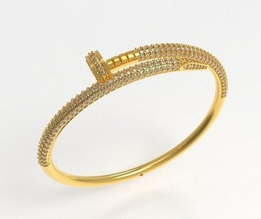 bracelet or diamants 3d bijoux imprimable modèle argent diamant bijou bracelets 3d print model - Mito3D