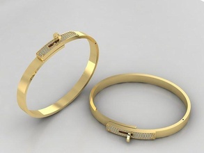 bracelet Hermès femme bijoux impression 3dprinted imprimable conception bijou d'or mode or prototypage bracelets 3d print model - Mito3D