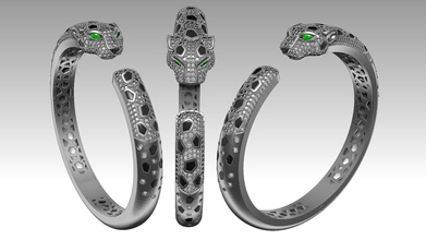braccialetto gioielleria oro argento Quando ne andato zbrushjewelry kelepce Kaplan stampabile braccialetti 3d print model - Mito3D