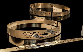 bracelet jewelry morrocan pattern gold silver jewel platinum printable moroccan wedding love fashion luxury bracelets 3d print model - Mito3D