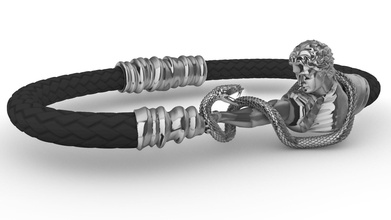 braccialetto pelle cavo polsino oro stampabile gioielleria moda argento lusso sterlina greco chiave meandre modello versace grosso bling catena braccialetti 3d print model - Mito3D