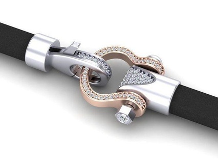 bracelet cuir or bijoux argent bracelets luxe imprimable bijou 3d print model - Mito3D