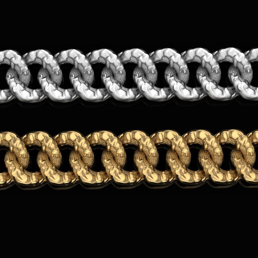 braccialetto leopardi catena gioielleria argento stampabile oro cnc braccialetti 3D print model - Mito3D