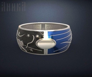 braccialetto luce buio moderno argento design arte gioielleria braccialetti 3d print model - Mito3D
