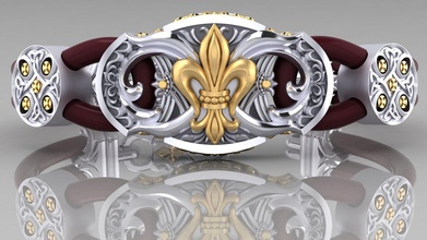 braccialetto giglio gioielleria oro argento platino stampabile moda creativo originale gioiello d'oro brutale arte esclusivo attraversare Gotico braccialetti 3d print model - Mito3D