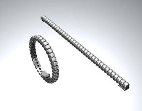 Armband links Schmuck - link Montage gold diamond Anschluss Armbänder 3d print model - Mito3D