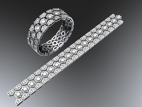 maglie del bracciale gioielli braccialetto diamante link esagono oro bracciali 3d print model - Mito3D