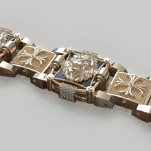 bracelet lion br 53 le bijoux 3d or 3dprinted de la conception d'argent joyau mode beauté les bracelets 3d print model - Mito3D